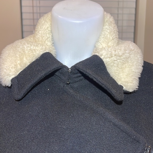 Kate Spade Zip Coat Jacket Wool Fur Neck Small - Picture 3 of 9